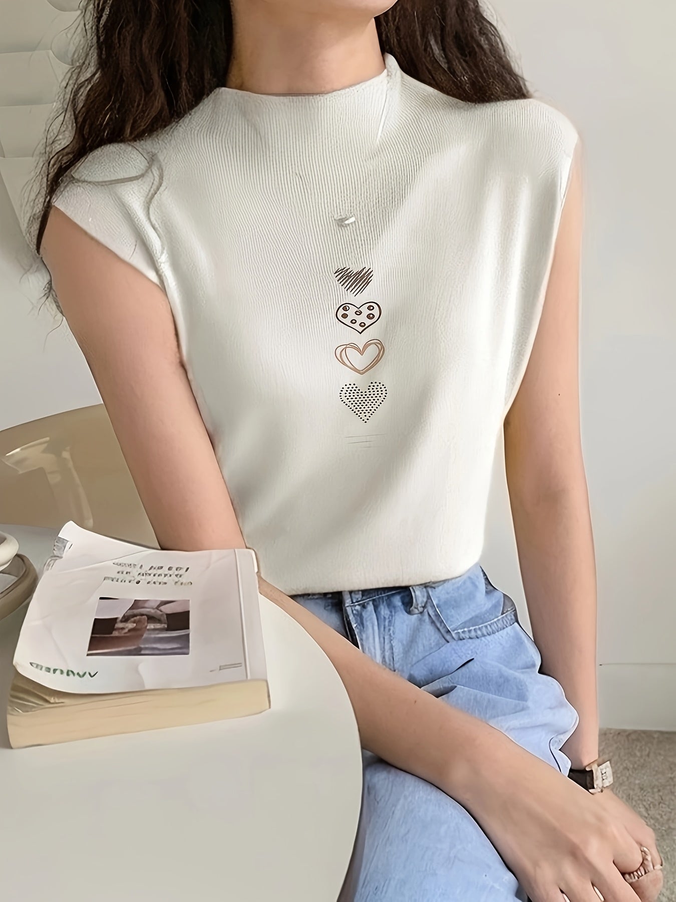 Textured Hearts Tank