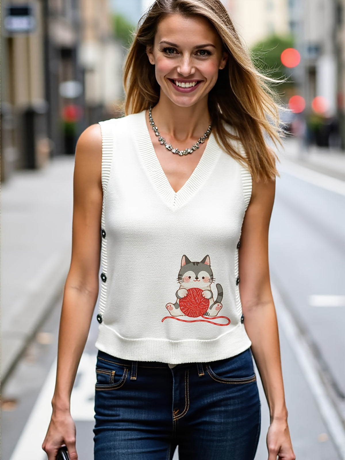 Playful Cat Vest