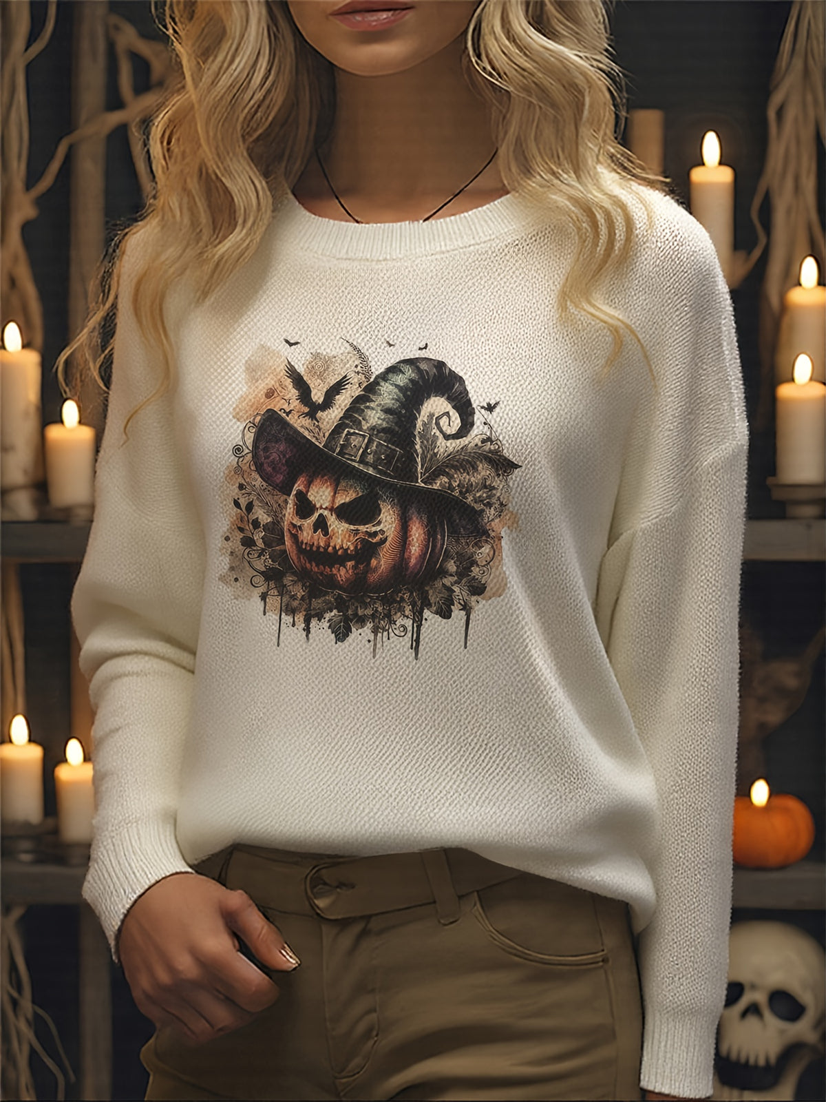 Midnight Pumpkin Glow Sweater