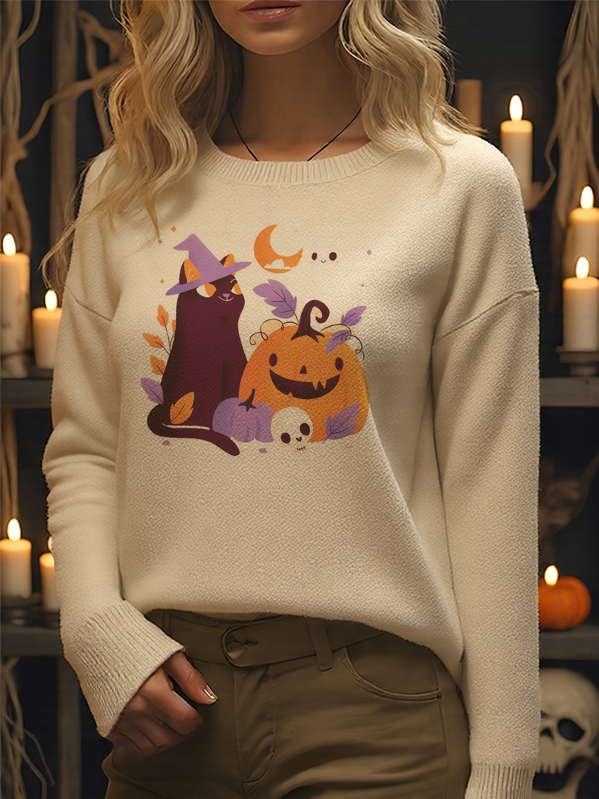 Moonlit Mischief Meow Sweater