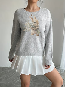 Floral Hug Bunny Sweater