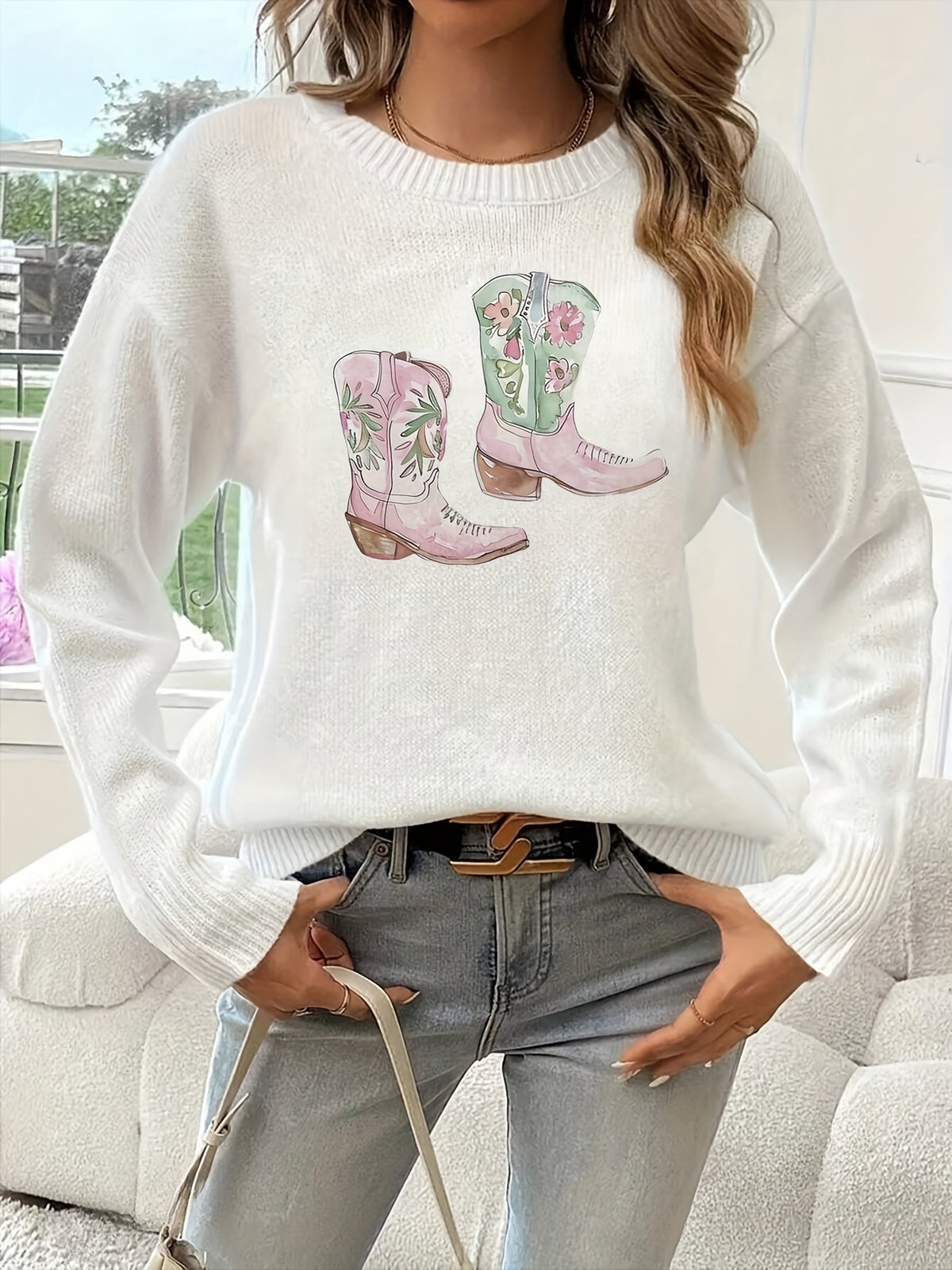 Pink Steps Sweater