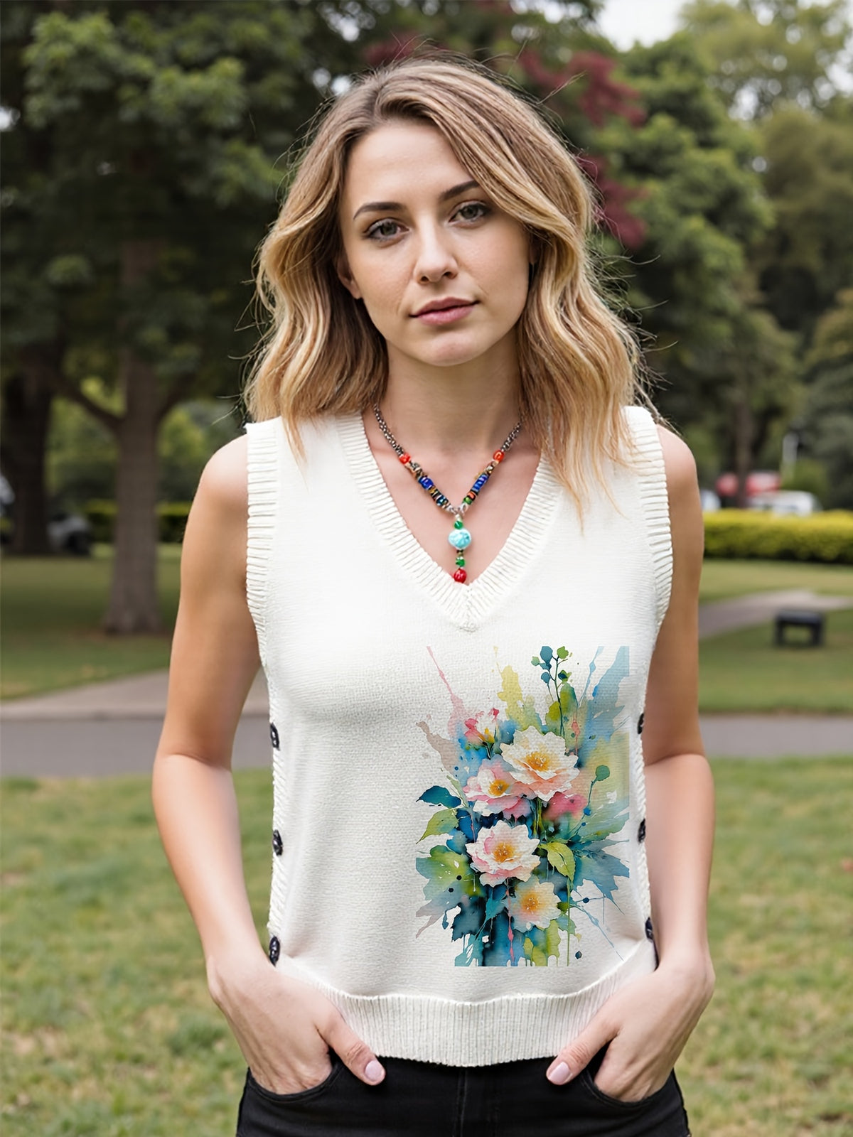 Painted Bloom Vest