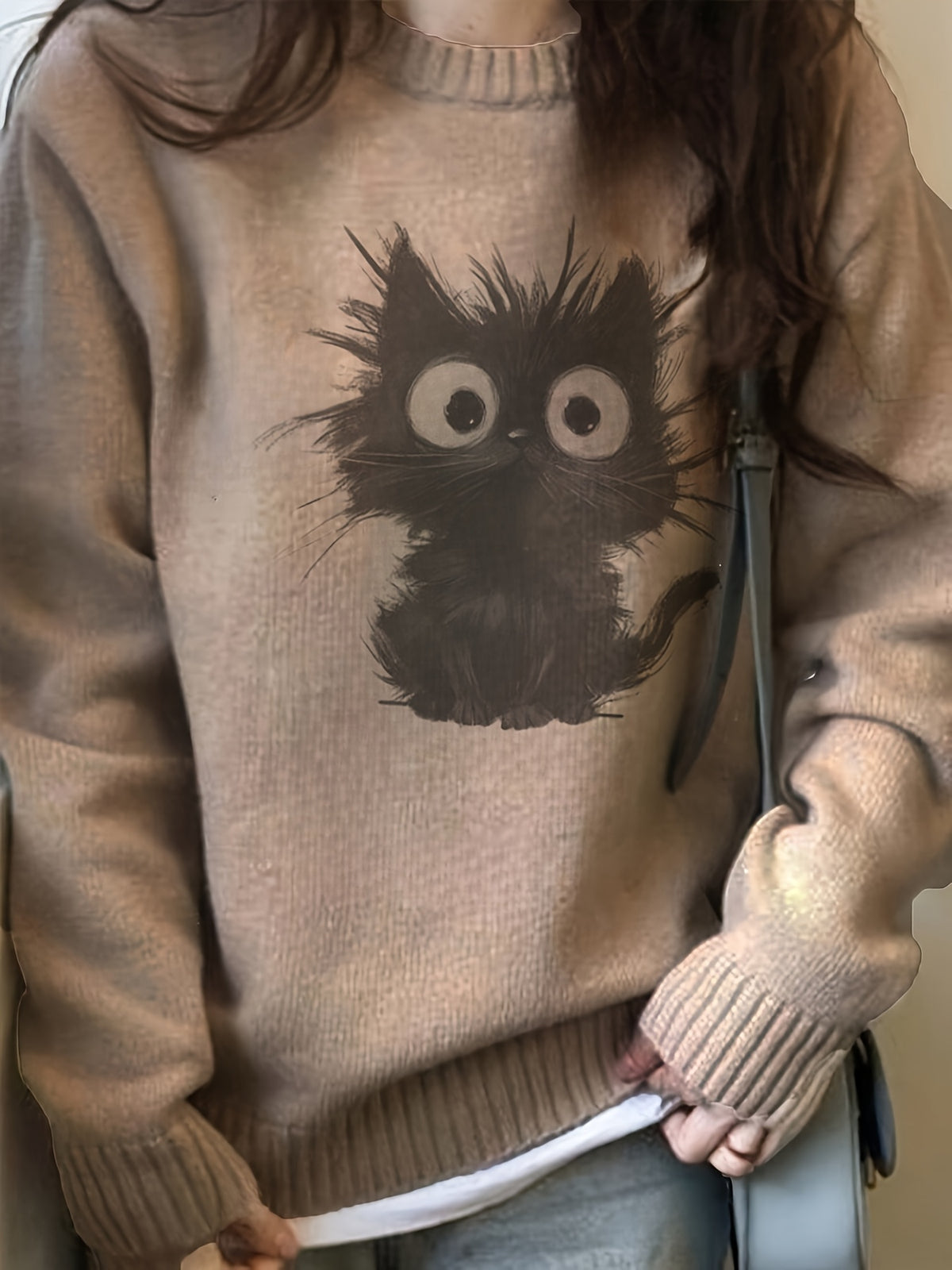 Fuzzy Midnight Cat Sweater