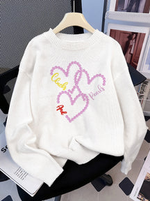 Blush Pearl Heart Sweater