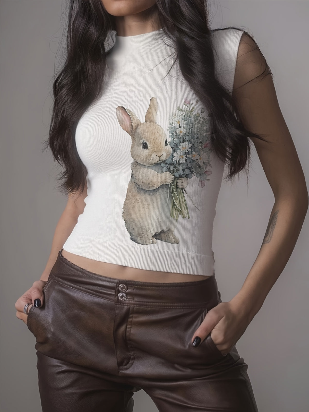 Floral Hug Bunny Tank