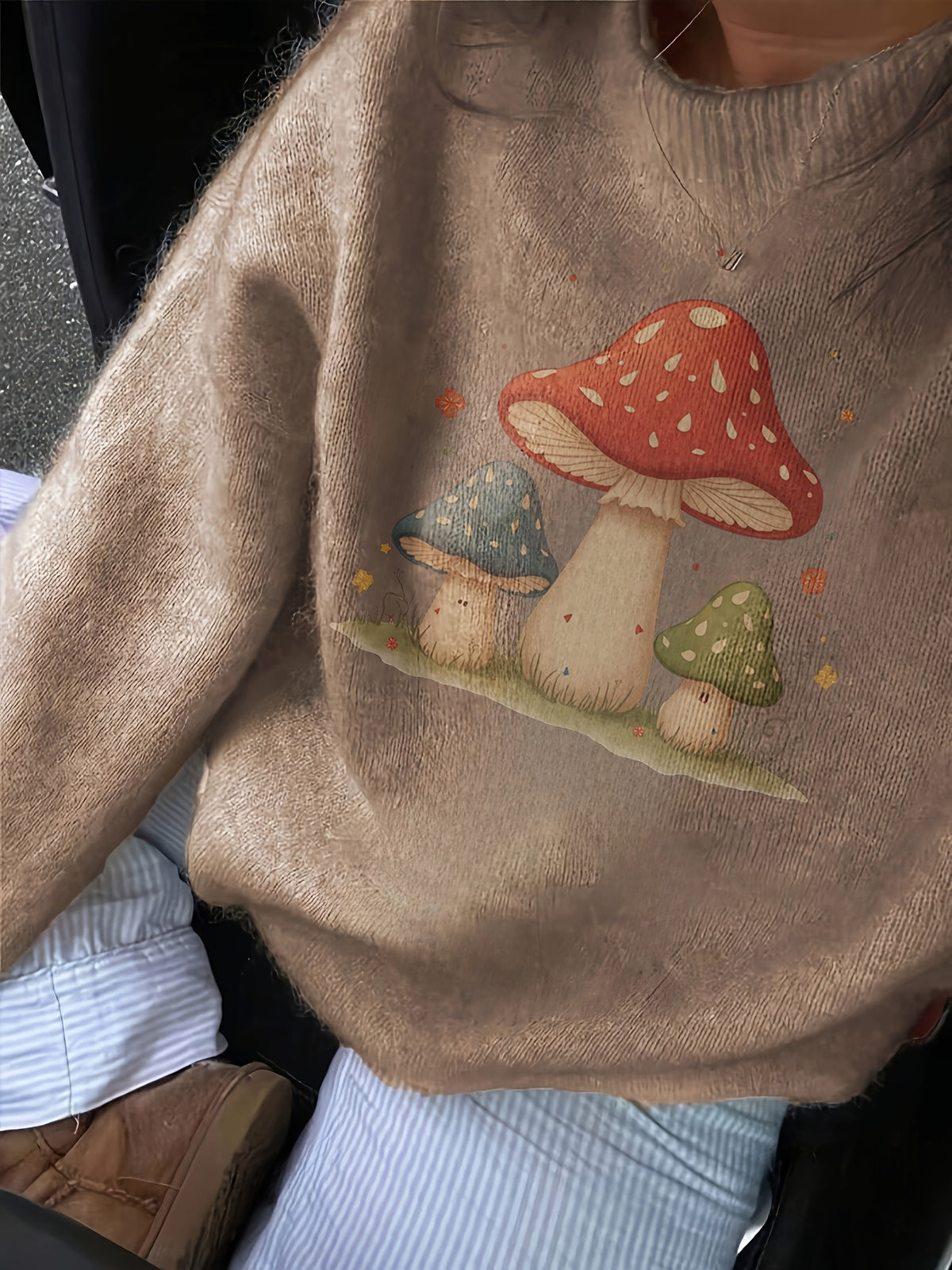 Three Little Mushies Sweater