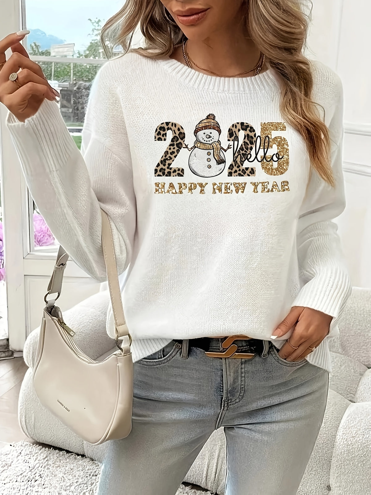 Snowy Hello 2025 Sweater