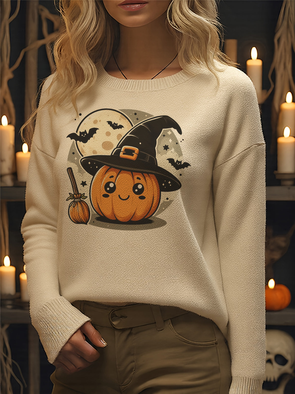 Witchy Pumpkin Ride Sweater