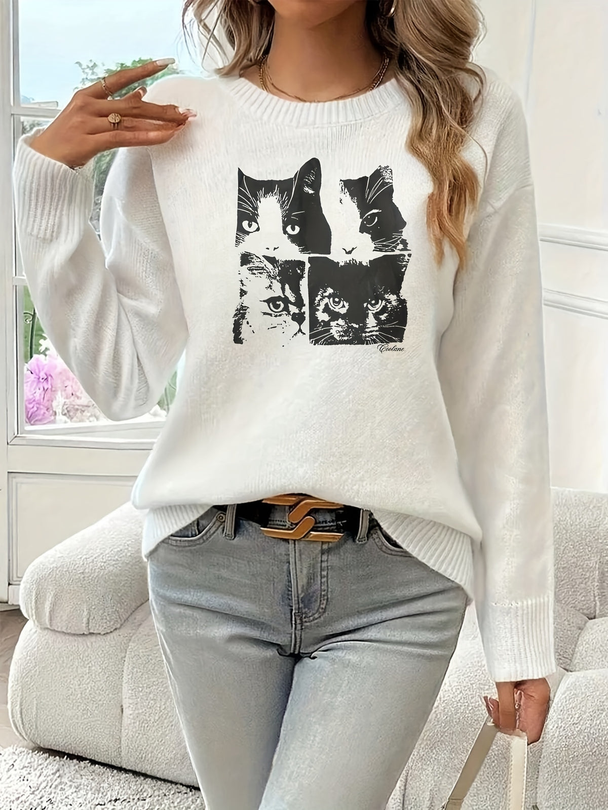 Four Frames of Feline Sweater