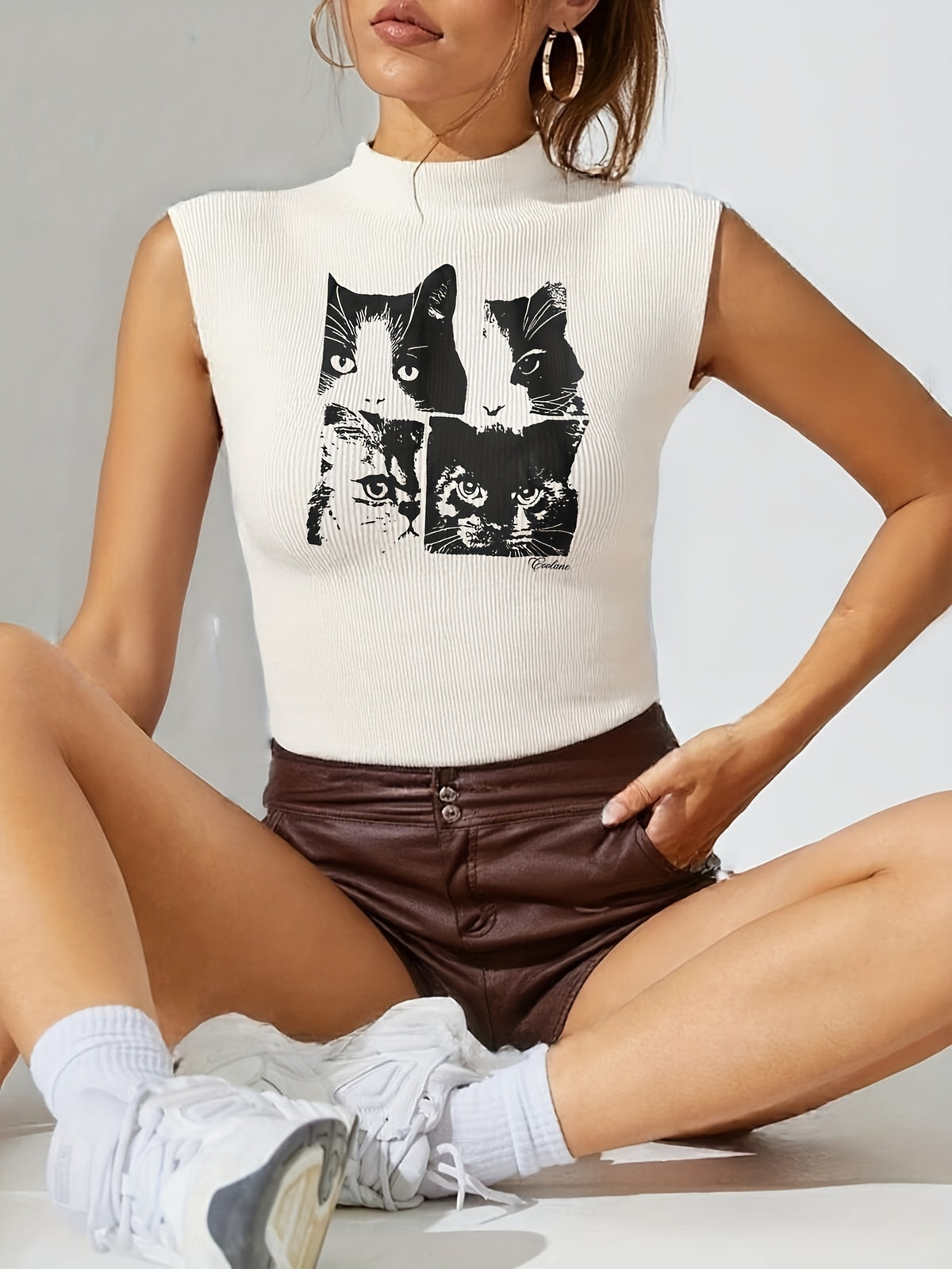 Mono Meow Grid Tank