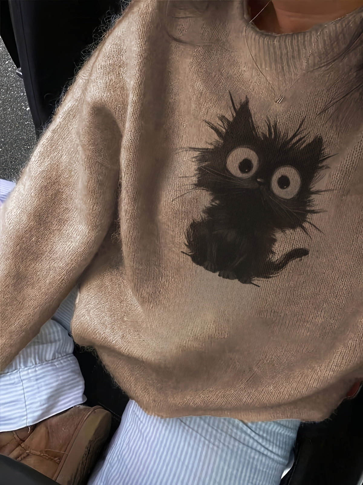 Fuzzy Midnight Cat Sweater