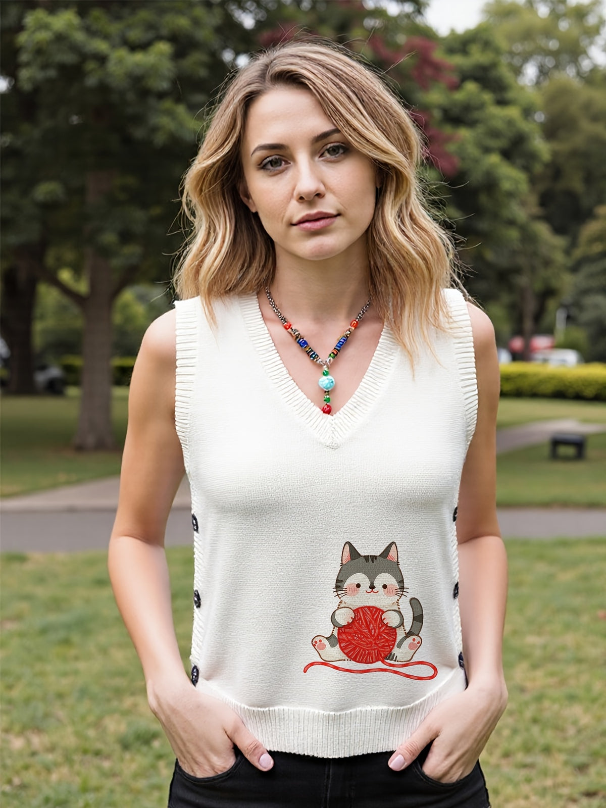 Playful Cat Vest