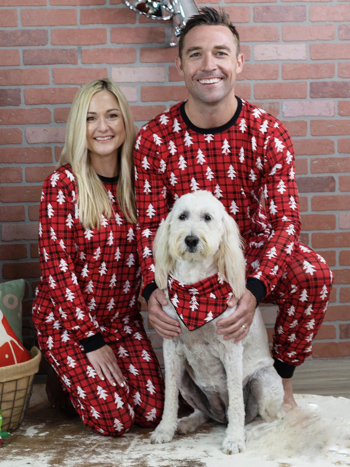 Red Christmas Tree Matching Family Pajama Set