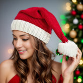 Classic Red Knitted Parent-Child Christmas Hat