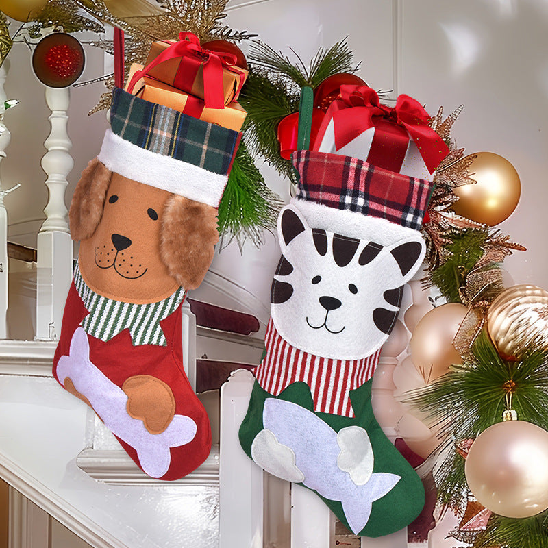 Pet Lover Christmas Stocking Decoration Gift Bag