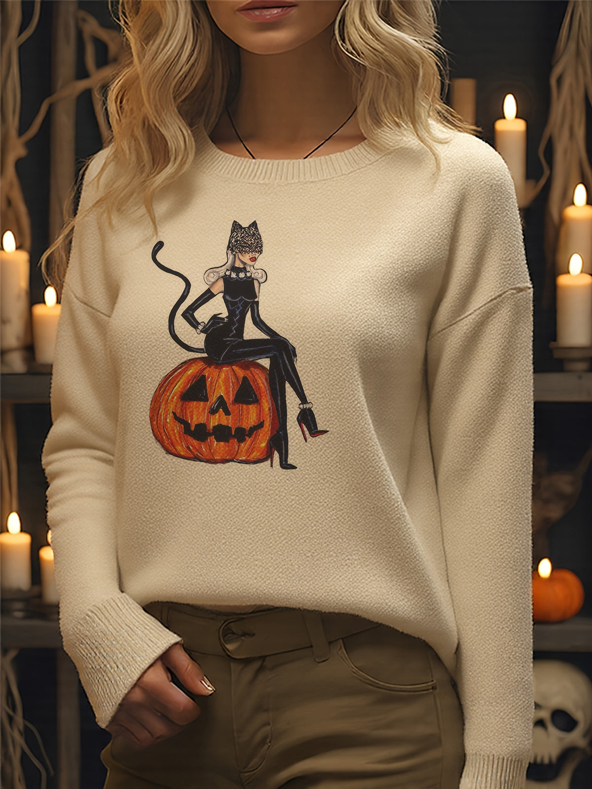 Pumpkin Prowl Kitty Sweater