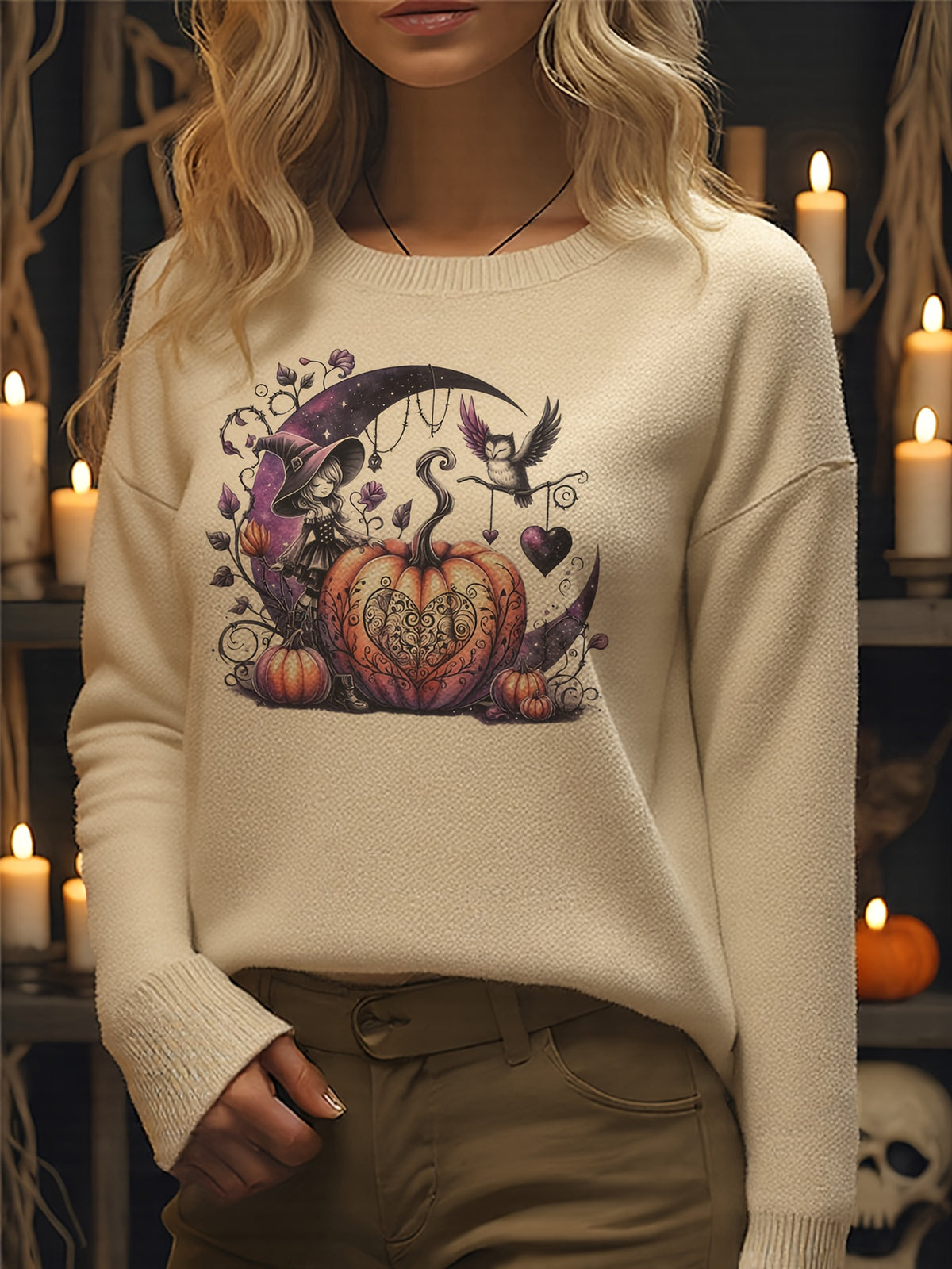 Pumpkin Moon Witch Sweater
