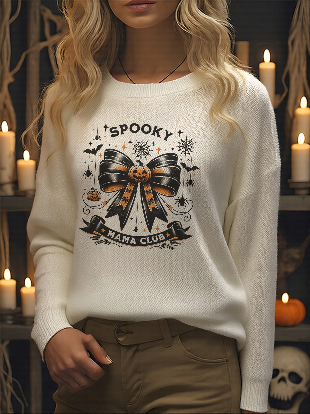 Spooky & Sweet Bow Sweater