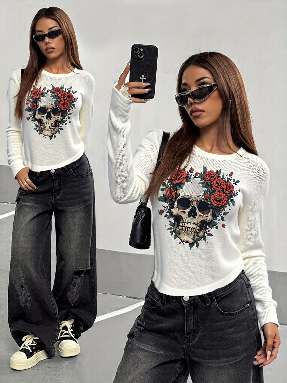 Blooming Skull Sweater