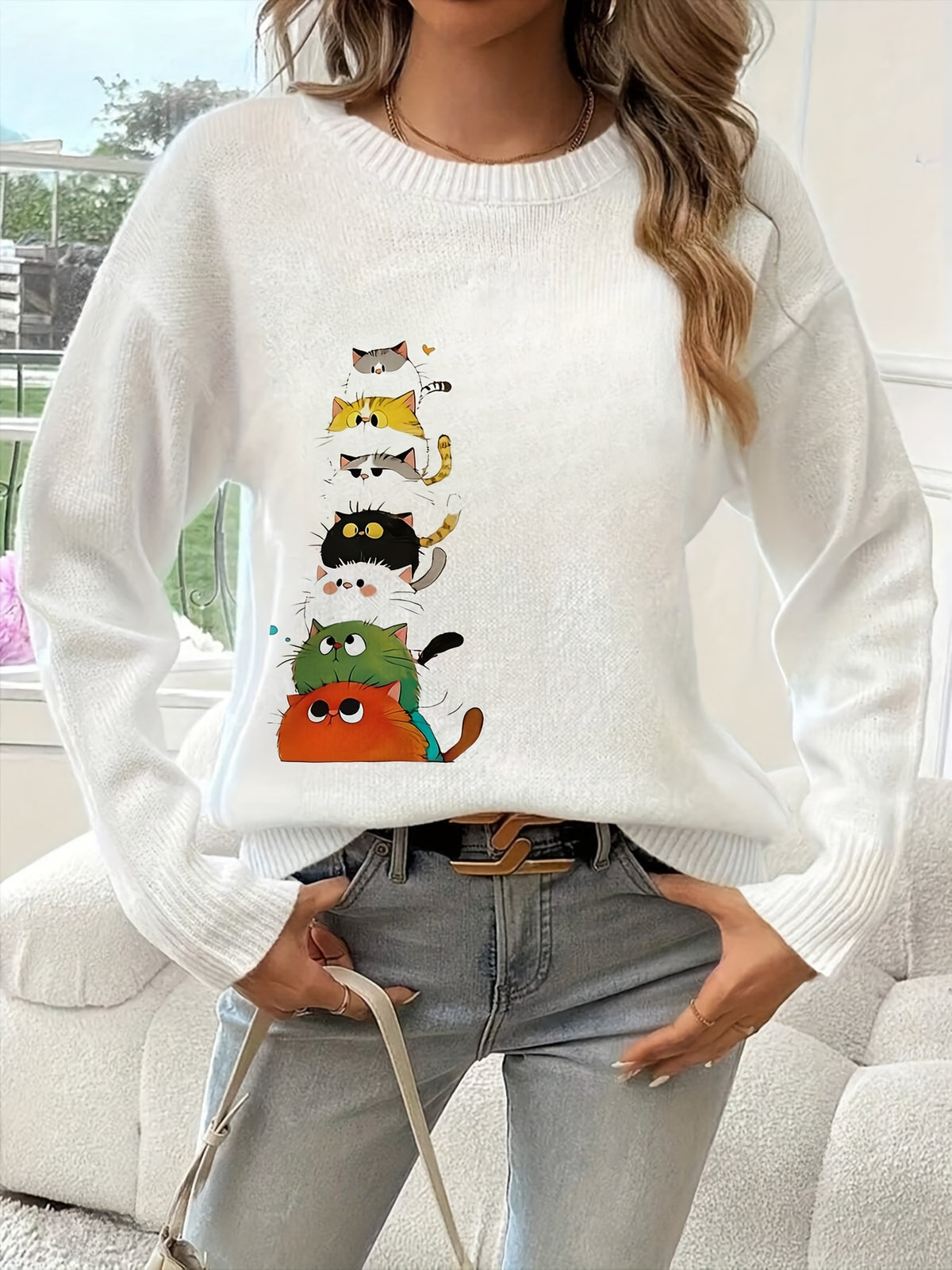 Stacked Cats Sweater