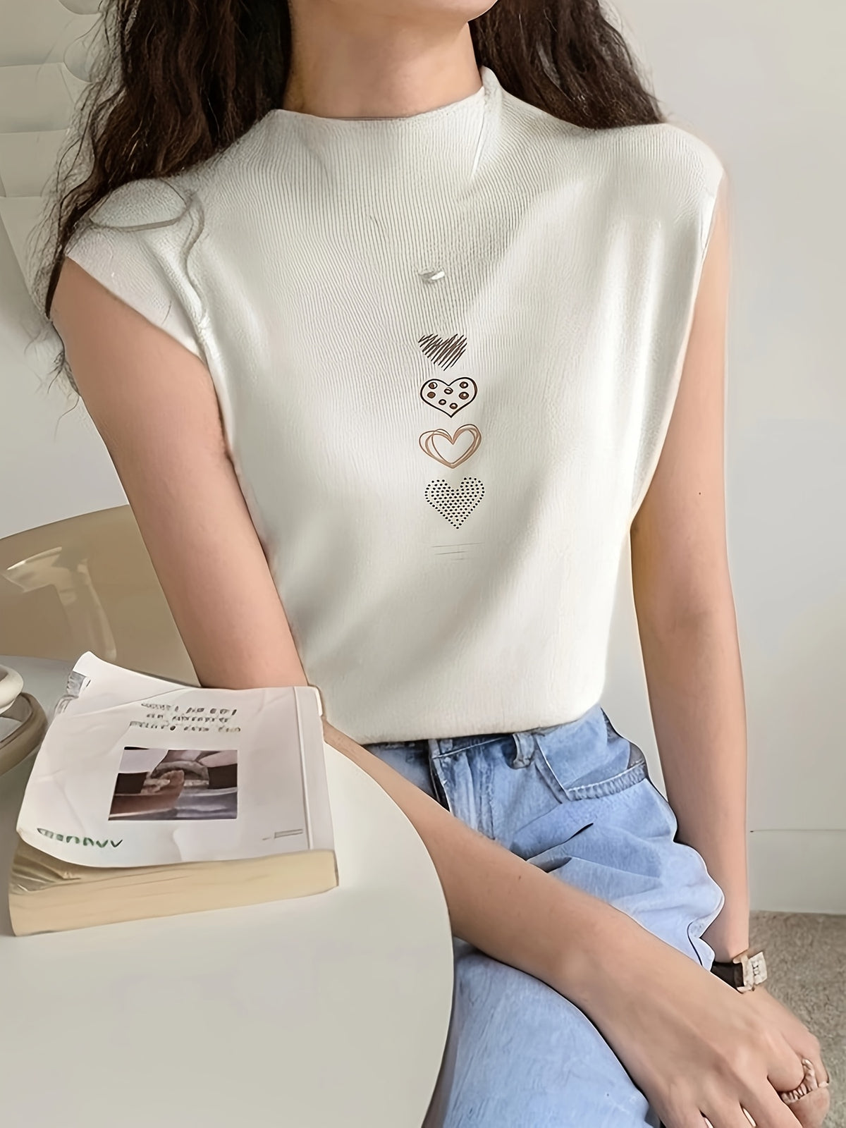 Textured Hearts Tank
