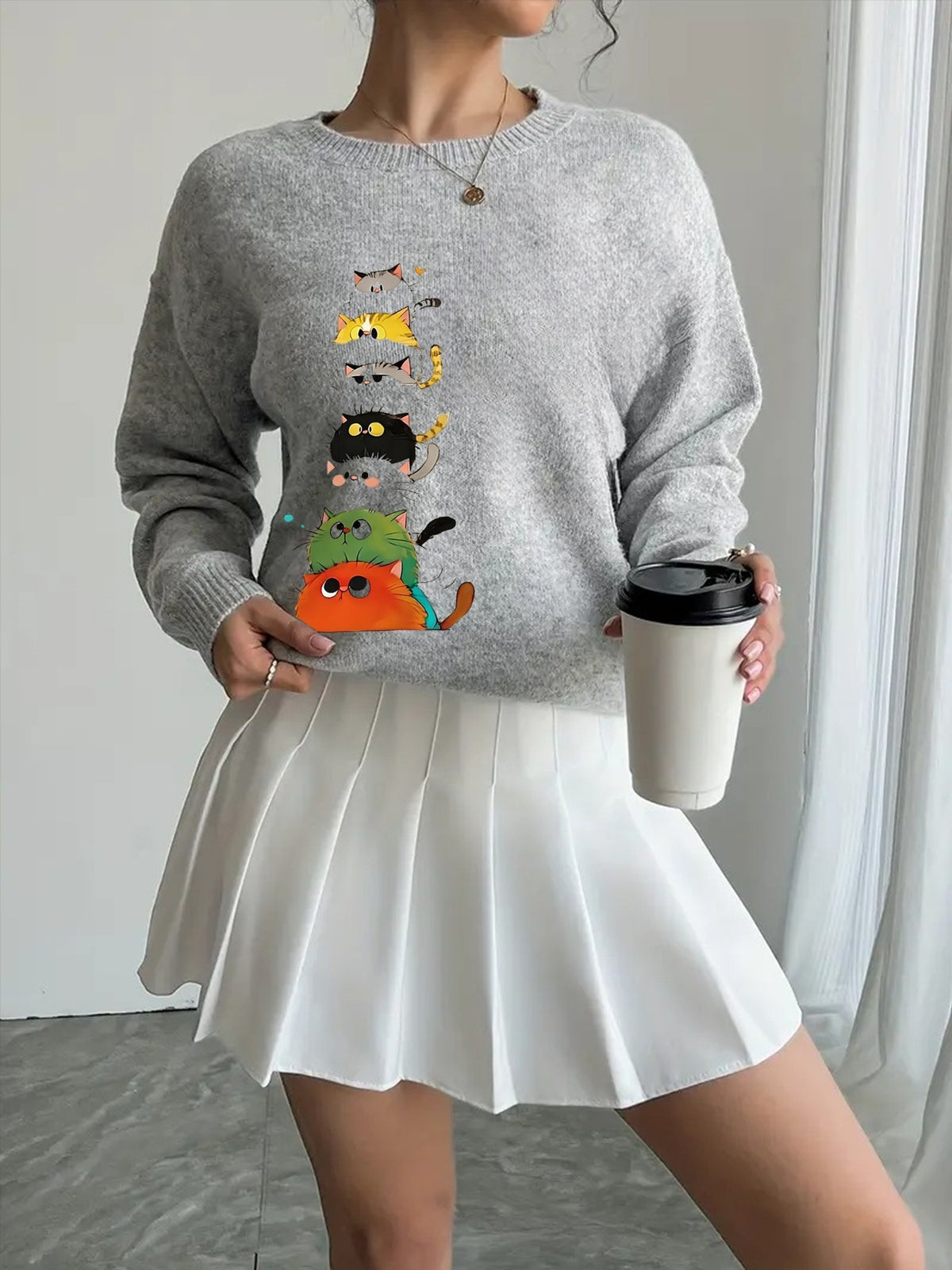 Stacked Cats Sweater